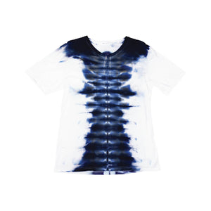 Shibori Tie Dye T-Shirt, Mens | Hush Brand Apparel | Babel, Blue on White, front view